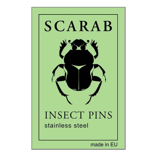 Insektennadeln Edelstahl V2A, verschiedene Größen, in der Klöppelwerkstatt, klöppeln, Präparation von Insekten, Entomologiebedarf, sehr feine Stecknadeln, 0,25 - 0,65 x 38 mm und 0.7 x 51 mm, Bioform, SCARAB
