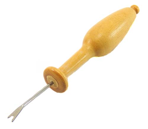 Kuhfuß-Nadelheber - Klöppelwerkstatt in verschiedenen Hölzern erhältlich, Werkzeug zum Nadeln ziehen nach dem klöppeln der Spitze, Amarello Palm 12, Zubehör