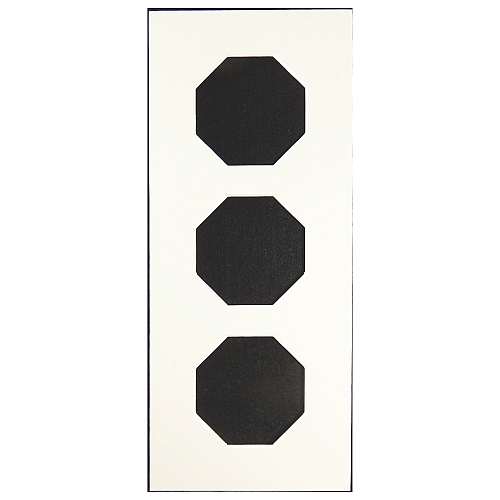 Passepartout 3 Ausschnitte achteckig, weiß, 13 cm x 31 cm, Rückseite offen