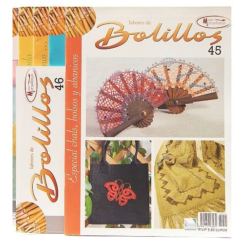 Labores de BOLILLOS, Titelbild, eine spanische Zeitschrift, Klöppelbriefe zu unterschiedlichen Themen, wie Torchon, Schals, Fächer, Taschen, Bänderspitze, usw. in der Klöppelwerkstatt erhältlich.