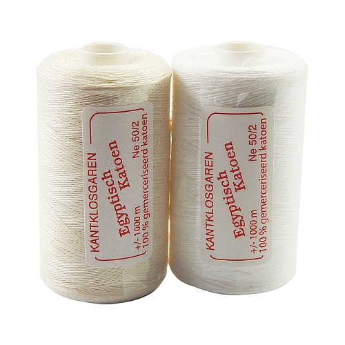 Egyptische Baumwolle Ne 50-2, 100% mercerisierte Baumwolle, in den Farben: optisch weiss und ecru, sehr gut zum klöppeln, häkeln, nähen, geeignet. Auch Ägyptische Baumwolle genannt