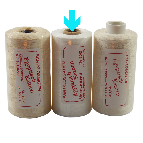 Egyptische Baumwolle Ne 80-2, 100% mercerisierte Baumwolle, in den Farben: optisch weiss und ecru, sehr gut zum klöppeln, häkeln, nähen, geeignet. Auch Ägyptische Baumwolle genannt, Garn, auf dem Bild ist weiss markiert