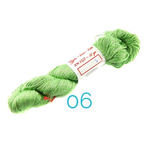 Fresia Seide, 100 % Seide, zum klöpeln, stricken und häkeln in der Farbe 06 grün