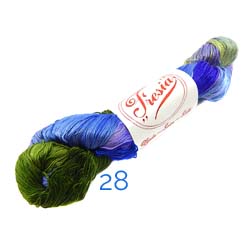 Fresia Seide, in der Farbe 28, handgefärbt, uni und multicolor, 100 % Seide, das Seidengarn ist in der Klöppelwerkstatt erhältlich und sehr gut zum Klöppeln, Stricken und auch zum Häkeln geeignet.
