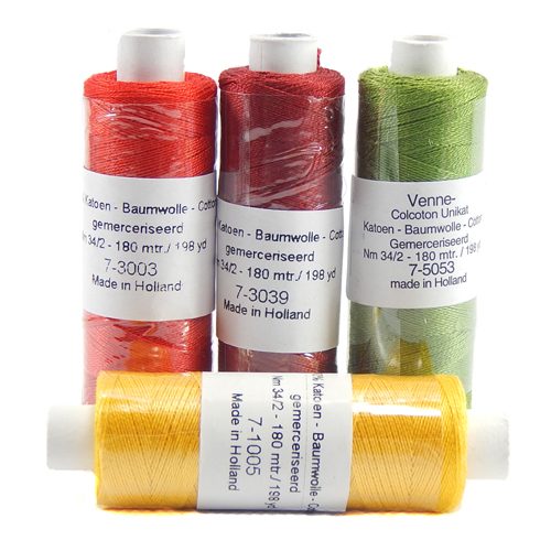 Venne Colcoton 113 Farben, Klöppelwerkstatt, 100% mercerisierte (BIO) Baumwolle zum klöppeln, stricken, weben, häkeln. Minispule mit 180 m