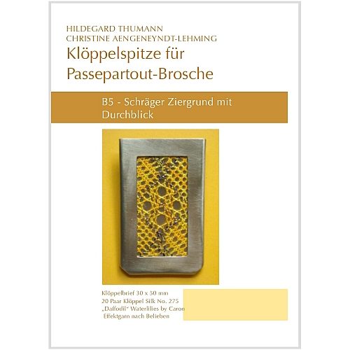 Klöppelbriefe für Brosche SL20 - Klöppelwerkstatt, 5 Klöppelbriefe entworfen für die diese schmale Version, die als Kettenhänger gemacht ist, klöppeln, Schmuck, Wechselrahmen, Spitze, B5