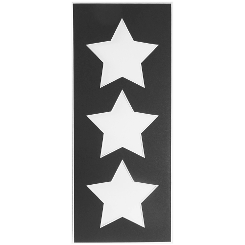 Passepartout 3 Ausschnitte Sterne schwarz Rückseite geschlossen