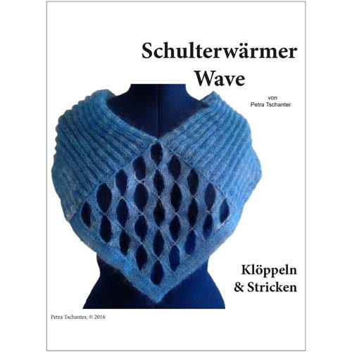 Schulterwärmer Wave - Petra Tschanter, in der Klöppelwerkstatt, Klöppelbrief, Klöppeln und Stricken