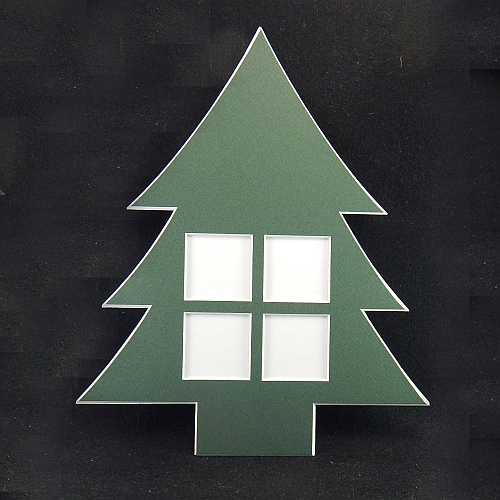 Deko-Passepartout Weihnachtsbaum 4 Quadratische Ausschnitte - Klöppelwerkstatt, klöppeln, sticken, Nadelspitze, Weihnachten