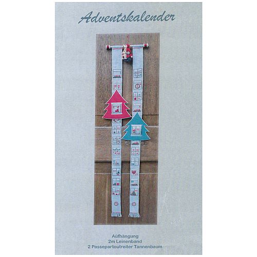 Adventskalender am Band - Klöppelwerkstatt, Kreuzstich, sticken zu Weihnachten, Dekoration