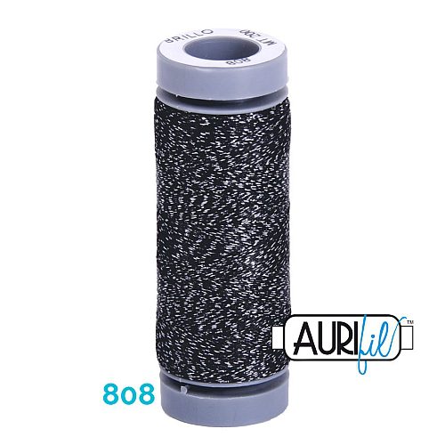 AURIFIL - Brillo - Glitzergarn Farbe Nr. 808, Effektgarn, Glitzergarn, Metallic, Stickgarn, in der Klöppelwerkstatt erhältlich