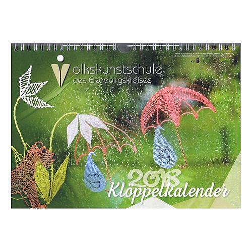 Klöppelkalender 2018 - Volkskunstschule des Erzgebirgskreises in der Klöppelwerkstatt erhältlich, zum klöppeln