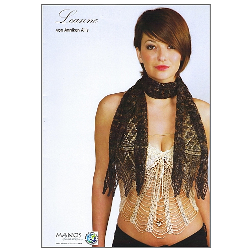 Schal Leanne ~ Anniken Allis- Klöppelwerkstatt, Strickmuster für einen Schal mit Anleitung und Strickschrift