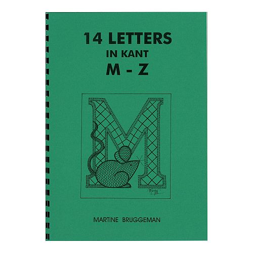 Letters in Kant ~ Martine Bruggeman - Klöppelwerkstatt, Geklöppelte Buchstaben mit tierischen Verzierungen. 2 Mappen, hier Mappe M - Z, klöppeln