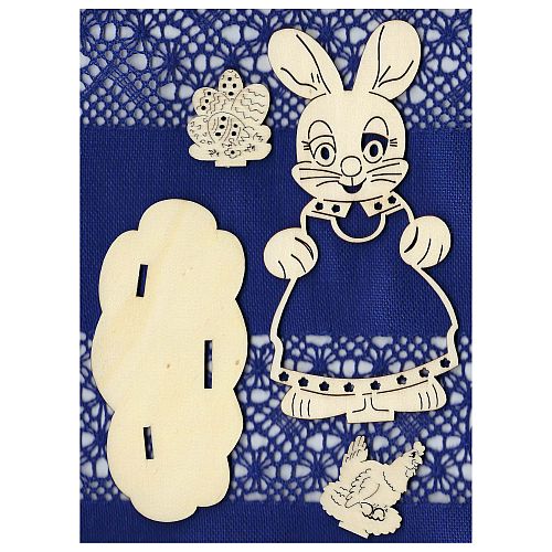 Set Aufsteller Hasenmädchen - Klöppelwerkstatt, klöpprln zu Ostern, Osterdekoration Hase