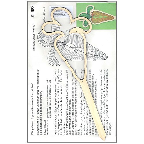 Set Blumenstecker Möhre - Klöppelwerkstatt, Klöppeln zu Ostern, Frühling, Dekoration