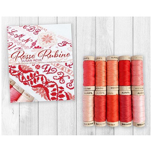 Aurifloss Set ROSSO RUBINO by Susan Ache, Set an Aurifloss zum sticken, Aurifloss