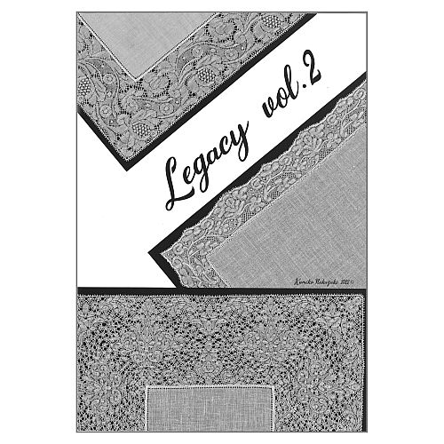 Legacy Vol 2 ~ Kumiko Nakazaki ~ Klöppelwerkstatt, 2 Bogen mit 3 Klöppelbriefe in Binche Spitze, klöppeln, Lace