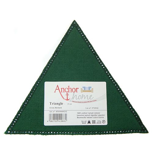 Anhäkelform Triangle, in der Farbe grün 0212 erhältlich, in der Klöppelwerkstatt, häkeln, klöppeln, Lochranddeckchen
