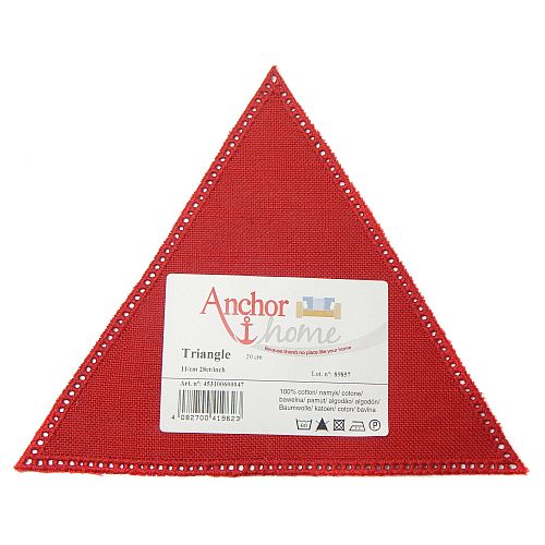 Anhäkelform Triangle, in der Farbe rot 0047 erhältlich, in der Klöppelwerkstatt, häkeln, klöppeln, Lochranddeckchen