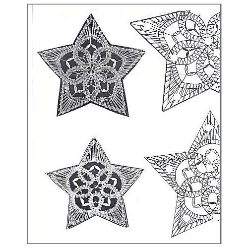 Klöppelbrief 5-zack Sternenserie 2 - Klöppelwerkstatt - in 5 Größen ~ Regine Melzer, können als Sternenreihe oder als Mobile kombiniert werden, klöppeln, deko, Weihnachten, Christmas, Torchon, Sterne