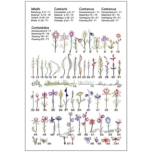 Blütengrüße mit 2 Paaren ~ Ulrike Voelcker - Klöppelwerkstatt, nach Entwürfen von Barbara Fiedler, 62 Klöppelbriefe, klöppeln mit 2paaren, Dekoration, Blumen, Blüten,