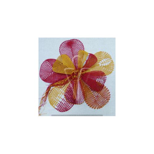 Blüte mit Grundschlägen - 2 Klöppelbriefe von Steffi Schneider - Klöppelwerkstatt, 5 einzelne Blütenblätter im im Leinenschlag, Halbschlag oder Ganzschlag, klöppeln, Torchon