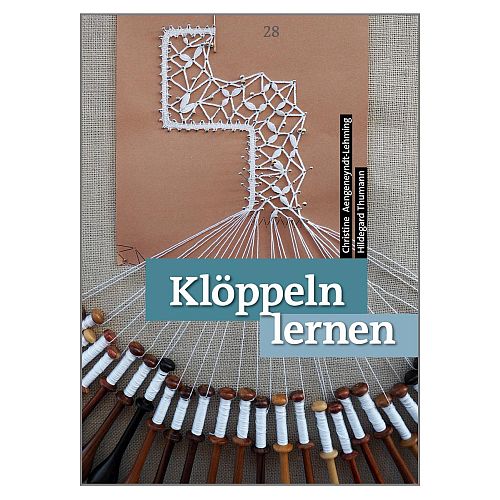 Klöppeln lernen, ein Anfängerbuch für Flachkissen oder Rolle, in der Klöppelwerkstatt erhältlich. Torchon, Cluny, Bänderspitze