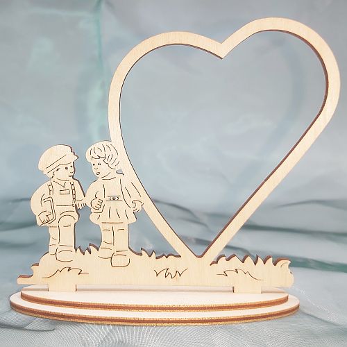 Set Aufsteller Herz Kinder - Klöppelwerkstatt, klöppeln, Holzrahmen, Muttertag, Valentinstag