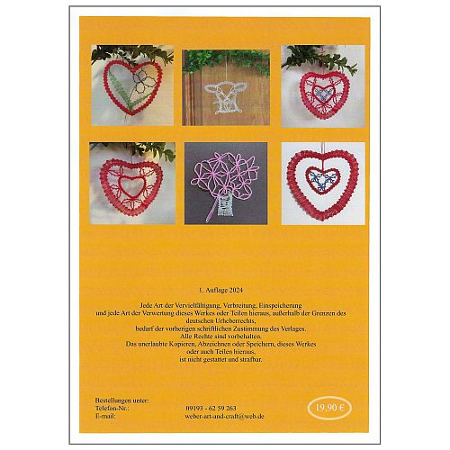 Glücksgefühle zum Klöppeln ~ Kathrin Weber - Klöppelwerkstatt, Mappe mit 6 Klöppelbriefe, Herz, Glücksbaum, klöppeln,