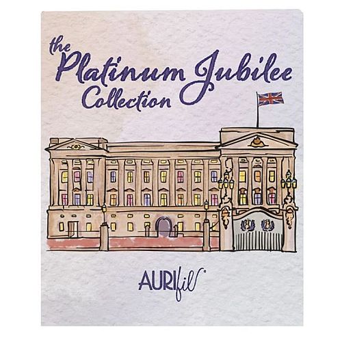 The Platinum Jubilee Collection by Aurifil - Klöppelwerkstatt, Das Set enthält 10 kleine (4,3g) Spulen Aurifil, in der Stärke 28, 40, 50wt erhältlich, klöppeln, quilten, Patchwork, Nähen, Nadelspitze