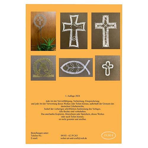 Sakrale Vorlagen zum Klöppeln Mappe 2 ~ Kathrin Weber - Klöppelwerkstatt, Mappe mit 6 Klöppelbriefe, Ginkoblatt, Kreuz, Taube, klöppeln, Kirche, Christliche Symbole