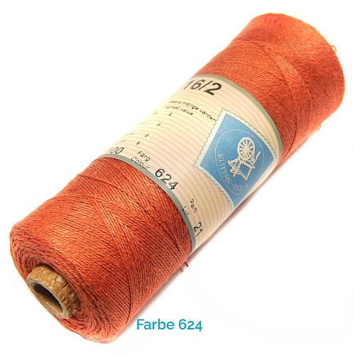 Vävlin farbiges Leinengarn Nel 16/2 - Farbe 624, Klöppelwerkstatt, Handarbeitsgarn aus 100 % Leinen, aus der Langfaser des Flachses gesponnen. Klöppeln, Häkeln, Sticken, Weben