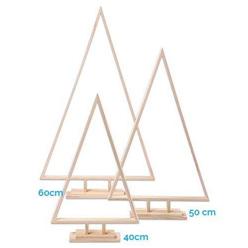 Holzrahmen 3er Set Tannenbaum, Klöppelwerkstatt, 3 Tannenbäume in unterschiedlichen Größen im Set Außenmaß: 40cm, 50cm, 60cm Innenmaß: 32cm, 42cm, 52cm, klöppeln, Weihnachten