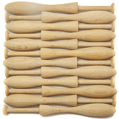 12 Flachkissenklöppel Buchenholz - Second Hand - Köppelwerkstatt, im Kundenauftrag zu verkaufen! 12 sehr schöneKlöppel, 10,5 cm, klöppeln
