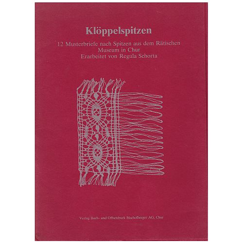 Klöppelspitzen Rätisches Museum Chur - Klöppewerkstatt, - Mappe mit 12 Klöppelbriefen, klöppeln