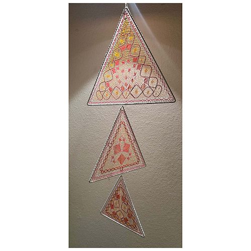 Klöppelbrief Dreieck 2513, 2514 und 2515 ~ M.L. Prinzhorn - Klöppelwerkstatt, ca. 23 Paare, klöppeln, Torchon,