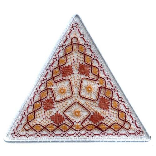 Klöppelbrief Dreieck 2513 ~ M.L. Prinzhorn - Klöppelwerkstatt, ca. 23 Paare, klöppeln, Torchon,