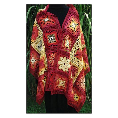 Klöppelspitze in Farbe-GRANNY SQUARES ~ Christine Mirecki - Klöppelwerkstatt, 30 Klöppelbriefe für farbige Quadrate in verschiedenen Techniken wie Torchon-, Mailänder- und Cluny, klöppeln