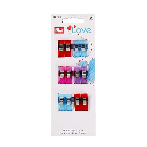 Prym Love Stoff Clips in 2 Größen - Klöppelwerkstatt, Überzeugende Alternative zu Stecknadeln, Für sehr feine und feste Materialien geeignet, patchwork, Nähen, Quilten