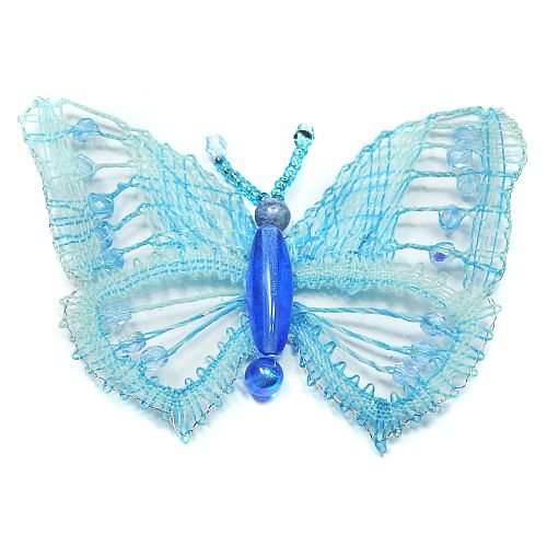 Schmetterlinge - handgeklöppelt SH - verschiedene Modelle - Klöppelwerkstatt, sehr schön und perfekt geklöppelt. Mit Draht an der Kante