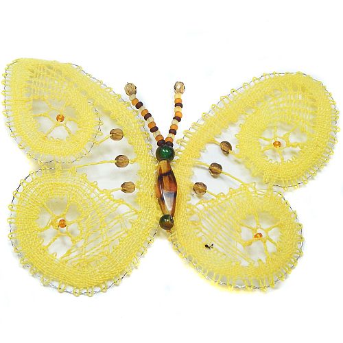 Schmetterlinge - handgeklöppelt SH - verschiedene Modelle - Klöppelwerkstatt, sehr schön und perfekt geklöppelt. Mit Draht an der Kante