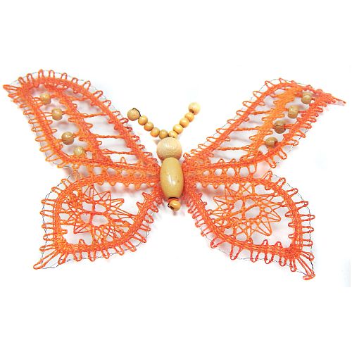 Schmetterlinge - handgeklöppelt SH - verschiedene Modelle - Klöppelwerkstatt, sehr schön und perfekt geklöppelt. Mit Draht an der Kante