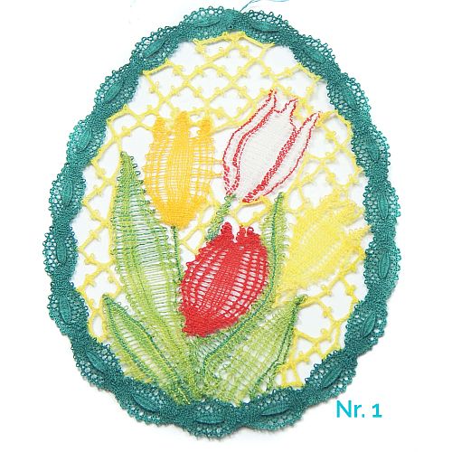 Ostereier - handgeklöppelt - verschiedene Modelle - Second Hand - Klöppelwerkstatt, sehr schön und perfekt geklöppelt, zum Aufhängen