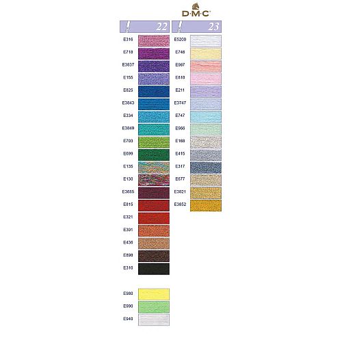 DMC Mouliné Light Effects - 6-fädiges Metallic-Stickgarn - Klöppelwerkstatt, Das Stickgarn findet dort Anwendung, wo es einen metallisch schimmernden Effect benötigt, klöppeln, sticken, kreuzstich, Farbkarte