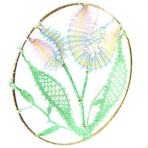 Frühlingsschmuck im Ring - handgeklöppelt - Second Hand – Bild 3