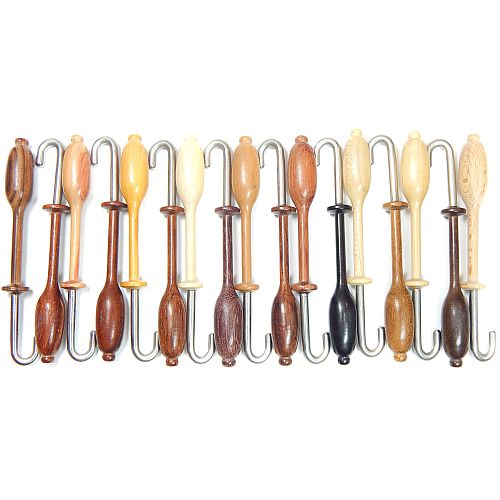 Metallgarn Klöppel ~ in 17 verschiedenen Hölzern, für Draht, Wolle, Gespinst, Klöppeln