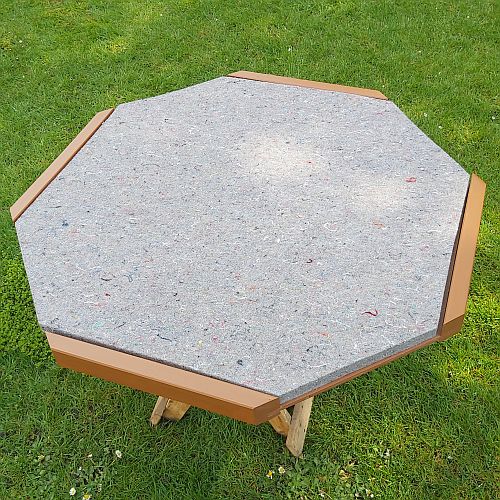Klöppelplatte 25 SH - d=71cm - Klöppelwerkstatt, Second Hand, Achteckige Klöppelplatte, 4cm dick, mit Filzplatte 2,5cm dick, zum Selberbeziehen, klöppeln