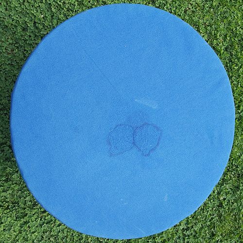 Klöppelplatten - d=57cm - SH - Klöppelwerkstatt, Second Hand, Größe: blau d=58 cm, 3,5 cm Filz, runde, einfache, gebrauchte Styrodur