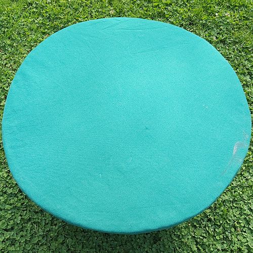 Klöppelplatten - d=57cm - SH - Klöppelwerkstatt, Second Hand, Größe: grün d=57 cm, 3 cm Filz, runde, einfache, gebrauchte Styrodurplatte, klöppeln, für Anfänger